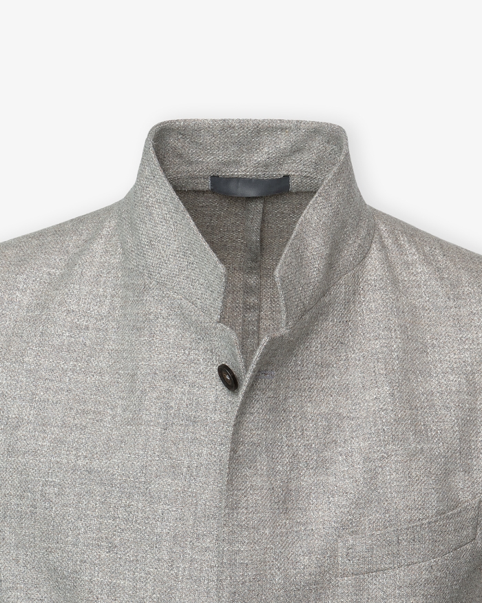 CORNELIANI Corneliani - Stand collar jacket - Wool silk cotton - Beige