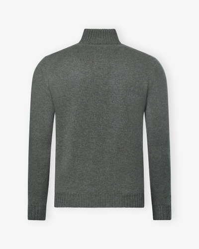 Fioroni - Cardigan cashmere with leather - Greige