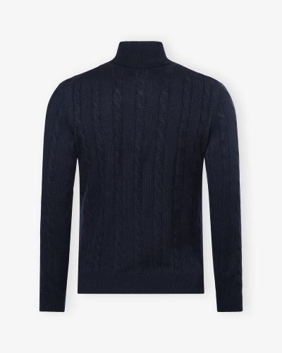Doriani Cashmere - Half zip cable - Navy