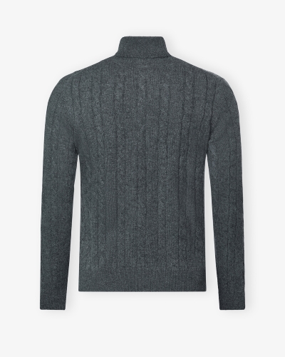 Doriani Cashmere - Half zip cable - Grey