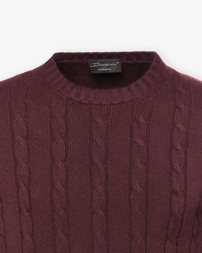 DORIANI CASHMERE Doriani Cashmere - Round neck cable - Bordeaux