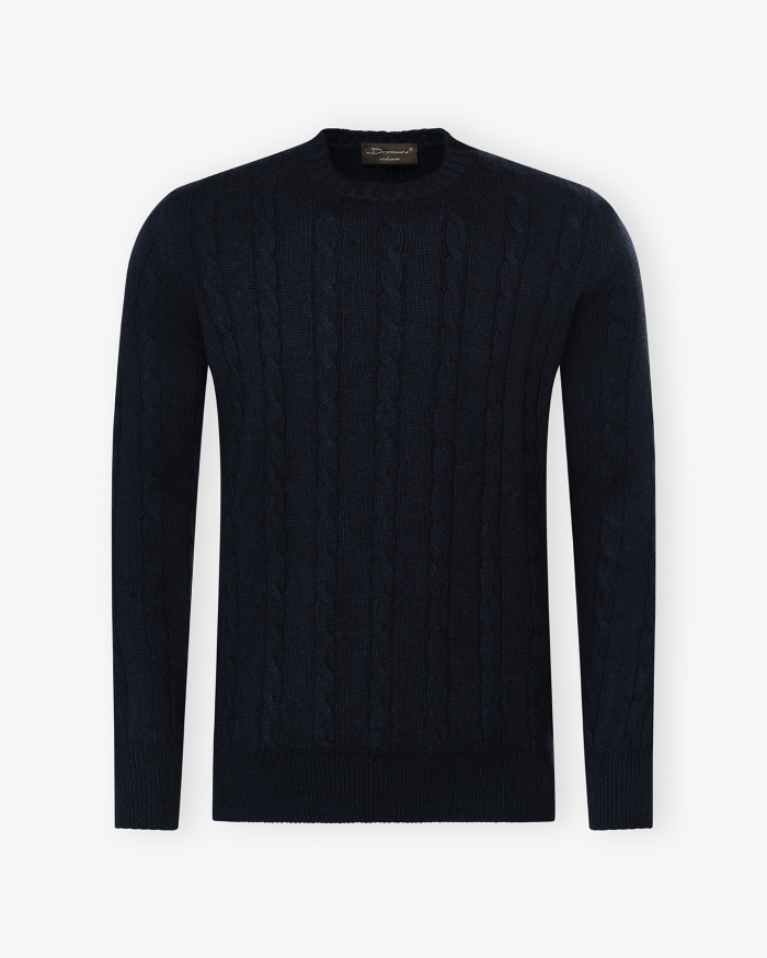 DORIANI CASHMERE Doriani Cashmere - Round neck cable - Navy