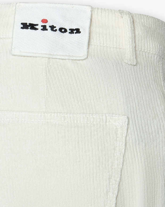 KITON Kiton - Corduroy trousers - Cream white
