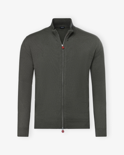 Kiton - Full zip cashmere - Green