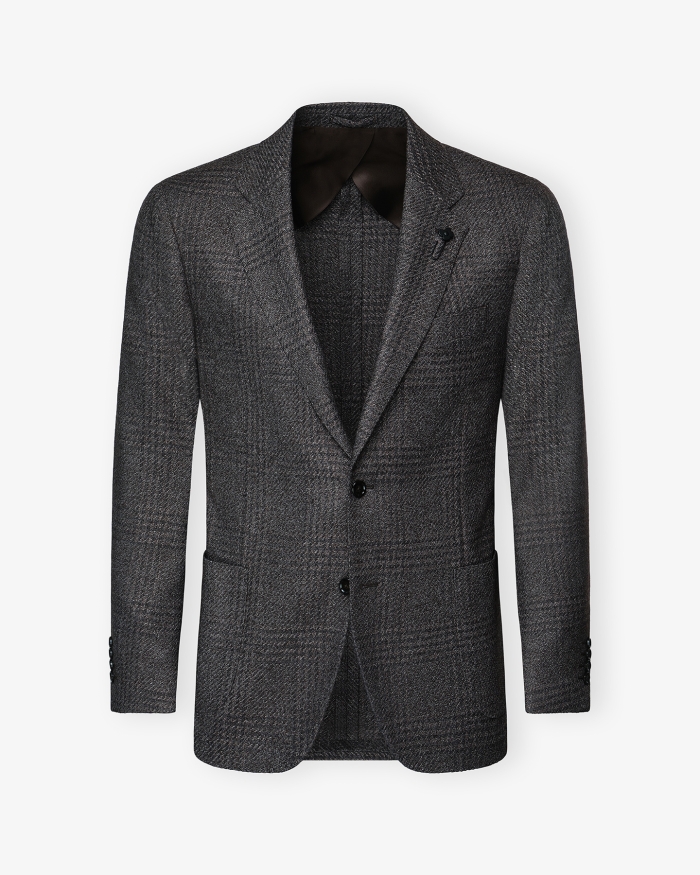 LARDINI Lardini - Check jacket wool - Brown