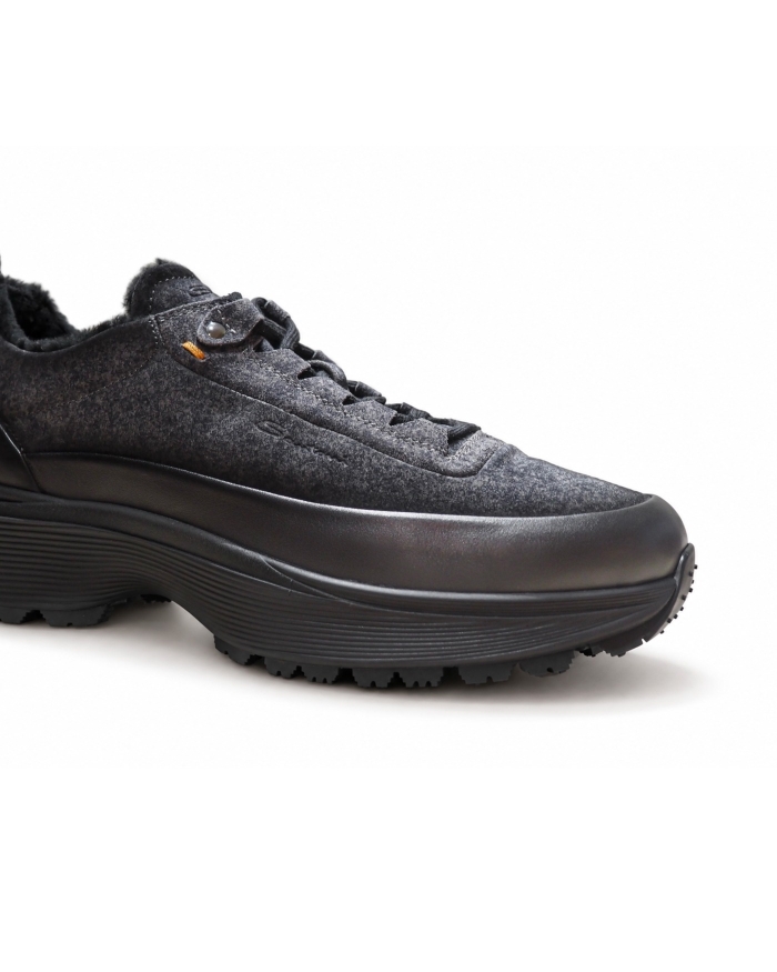 SANTONI Santoni - Sneaker with cashmere and sheepskin - Grey