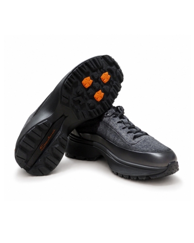 Santoni - Sneaker with cashmere and sheepskin - Grey