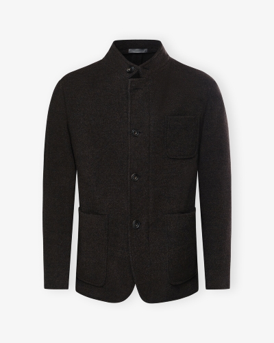 Corneliani - Outdoor stand collar jacket wool - Brown