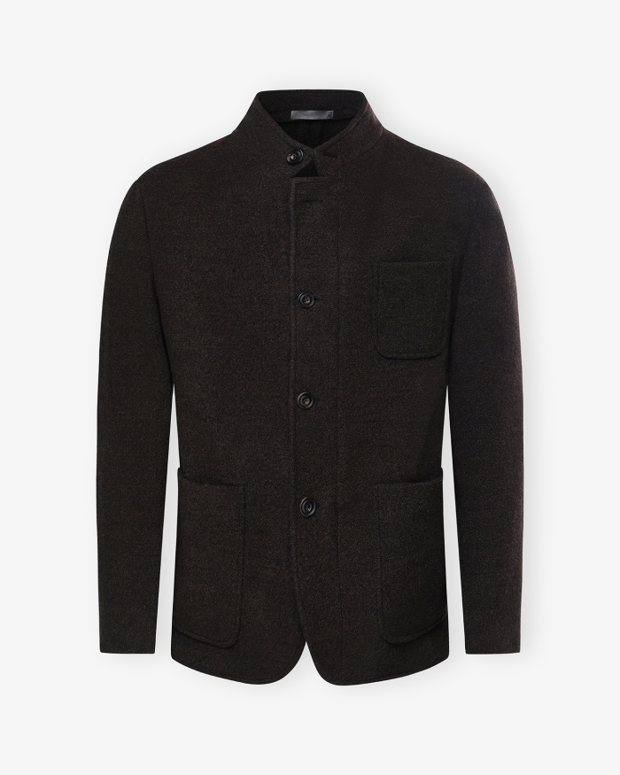 CORNELIANI Corneliani - Outdoor stand collar jacket wool - Brown