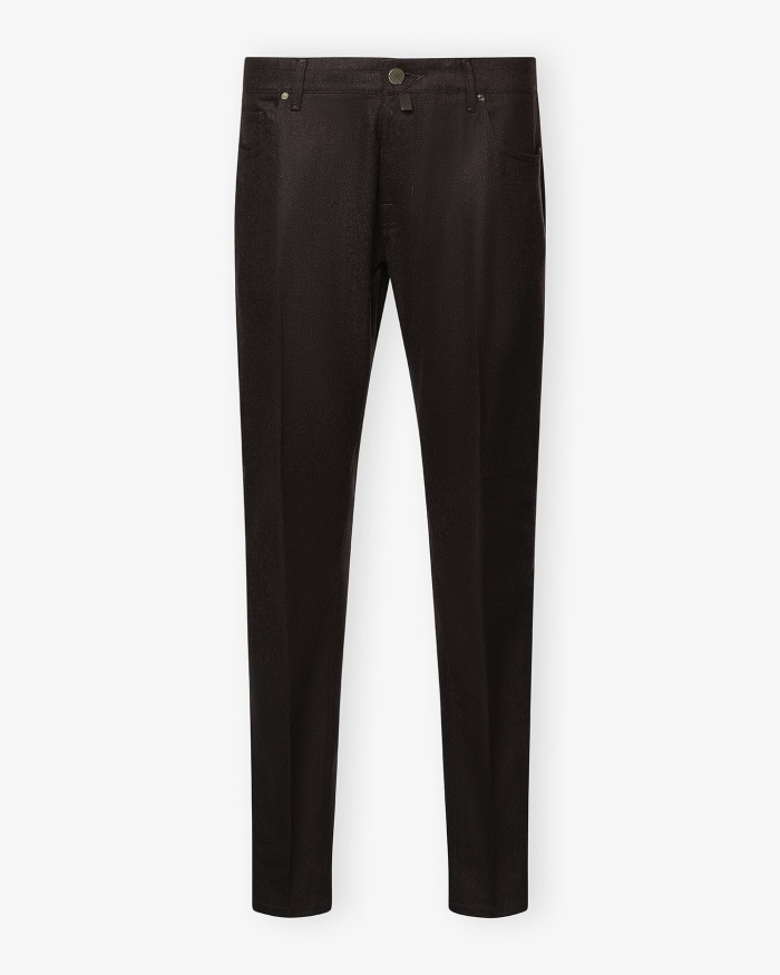 JACOB COHËN JC - Trousers Bard flannel - Brown melange