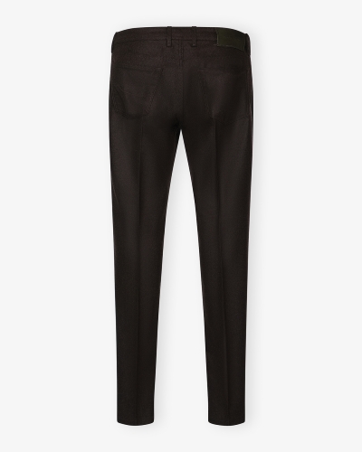 JC - Trousers Bard flannel - Brown melange