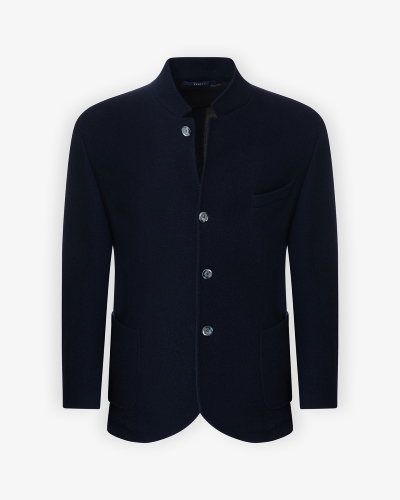 Fedeli - Stand collar jacket double cashmere - Navy