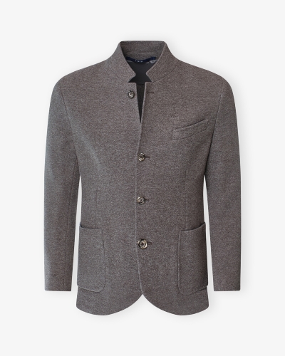 Fedeli - Stand collar jacket double cashmere - Greige