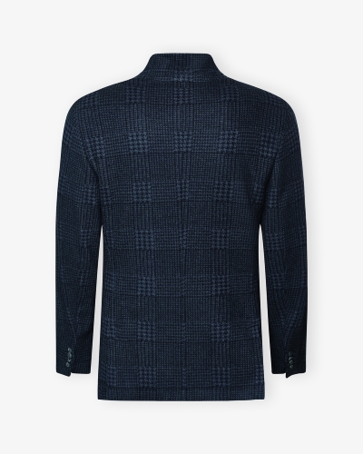 Fedeli - Stand collar jacket cashmere - Jacquard - Navy