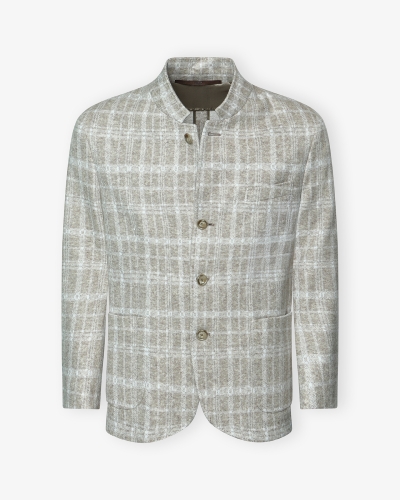 Fedeli - Stand collar jacket cashmere - Jacquard - Greige