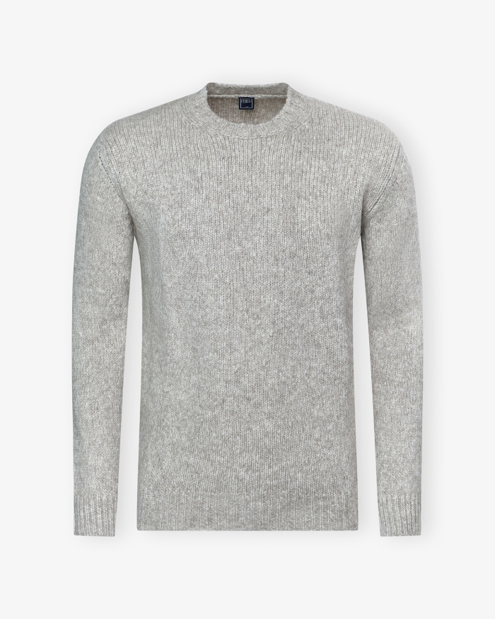 FEDELI Fedeli - Round neck baby yak - Greige