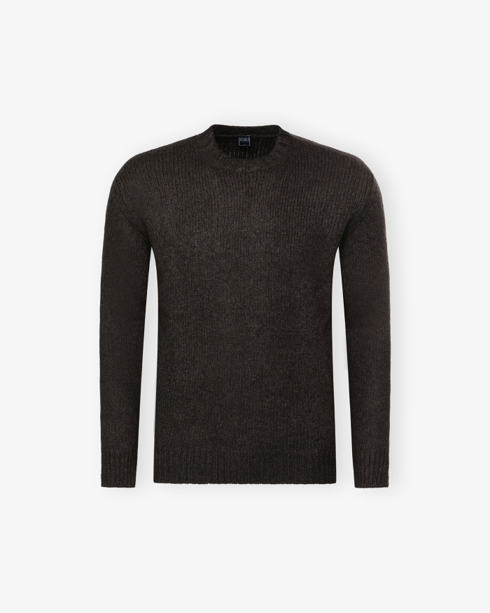FEDELI Fedeli - Round neck baby yak - Brown