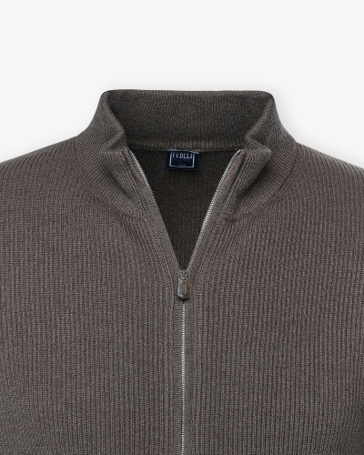 Fedeli - Full zip cashmere - Brown
