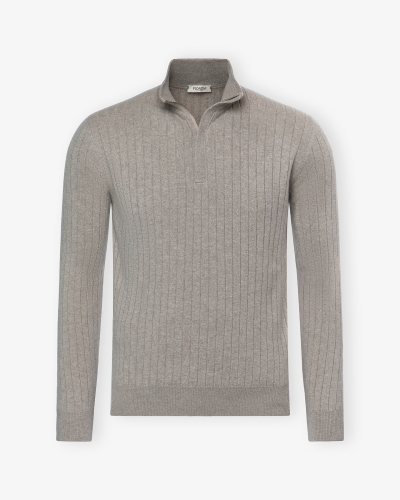 Fioroni - Half zip baby cashmere - Beige