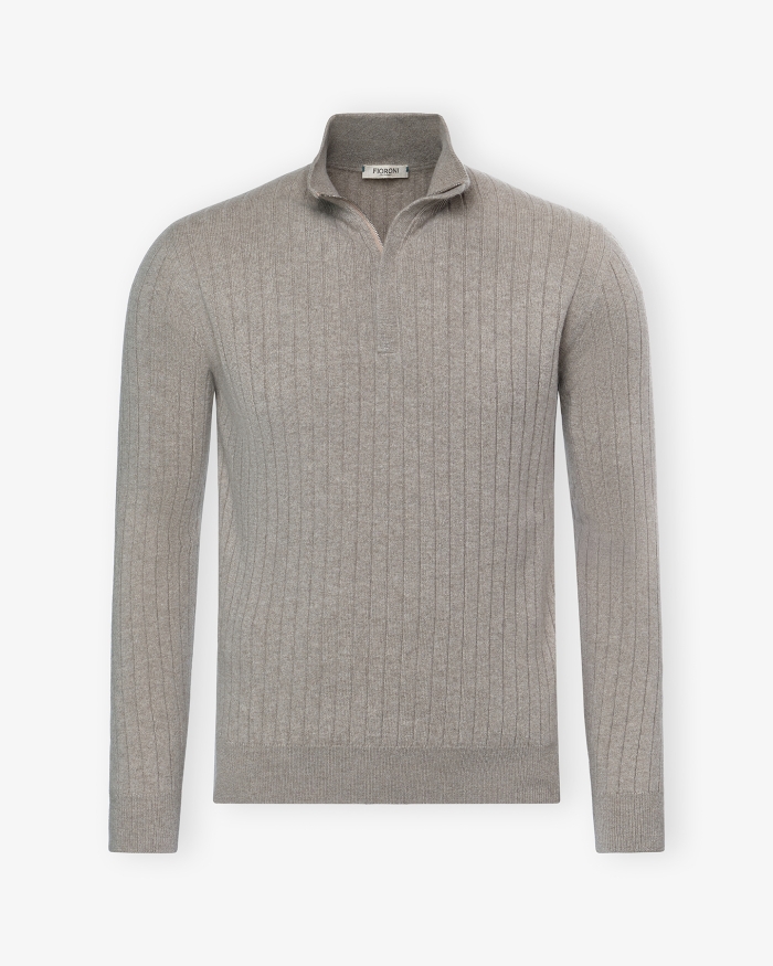 FIORONI Fioroni - Half zip baby cashmere - Beige