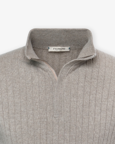 Fioroni - Half zip baby cashmere - Beige
