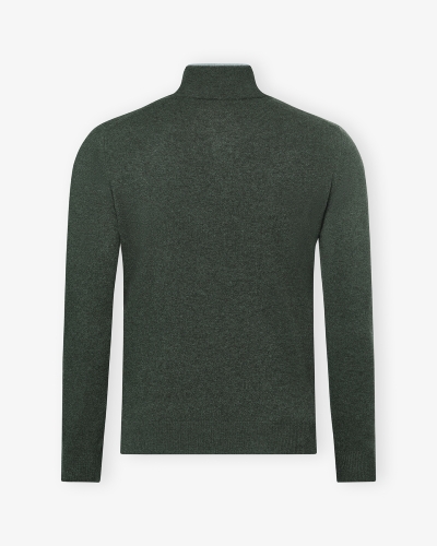 Fedeli - Half zip virgin wool - Dark olive