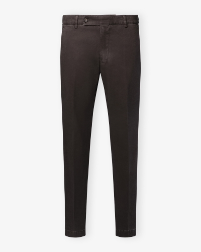 Berwich - Trousers cotton elax - Brown