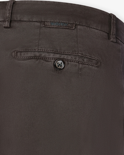 Berwich - Trousers cotton elax - Brown