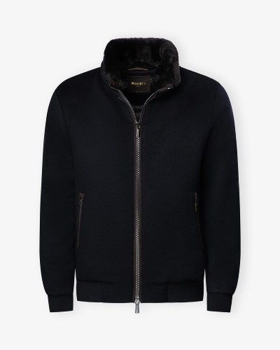 MooRER - Bomber wool cashmere - Navy