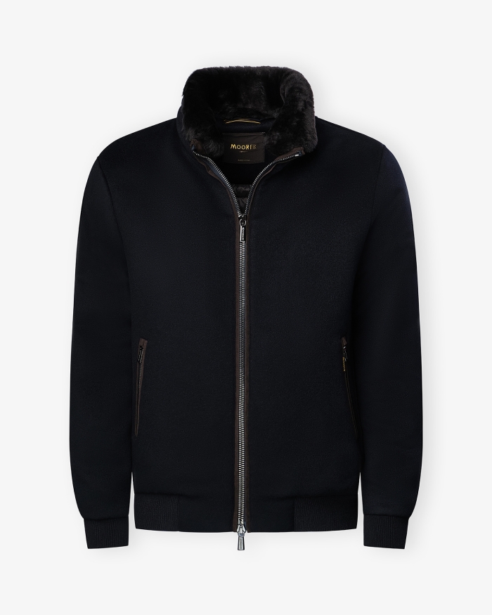 MOORER MooRER - Bomber wool cashmere - Navy