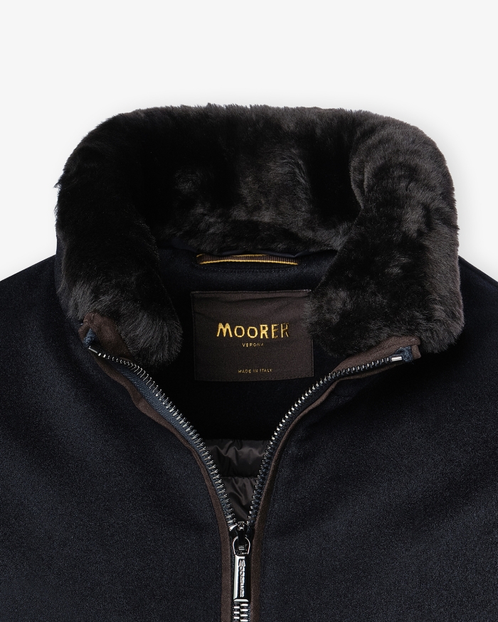 MOORER MooRER - Bomber wool cashmere - Navy