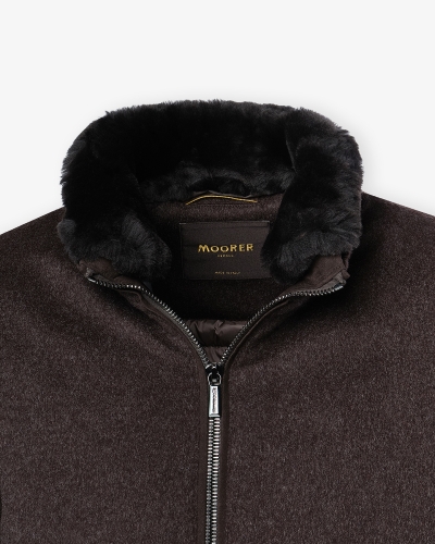 MooRER - Bomber wool cashmere - Brown