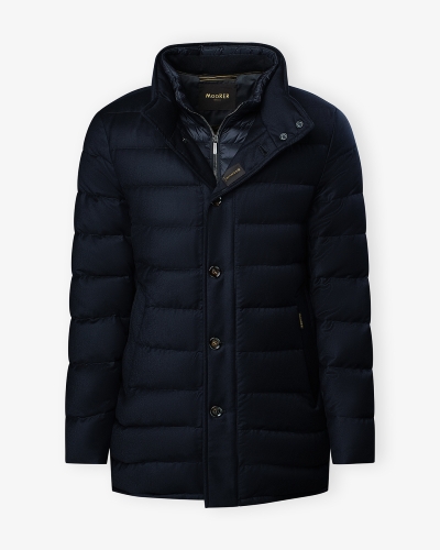 MooRER - Quilted parka - Wool cashmere - Navy