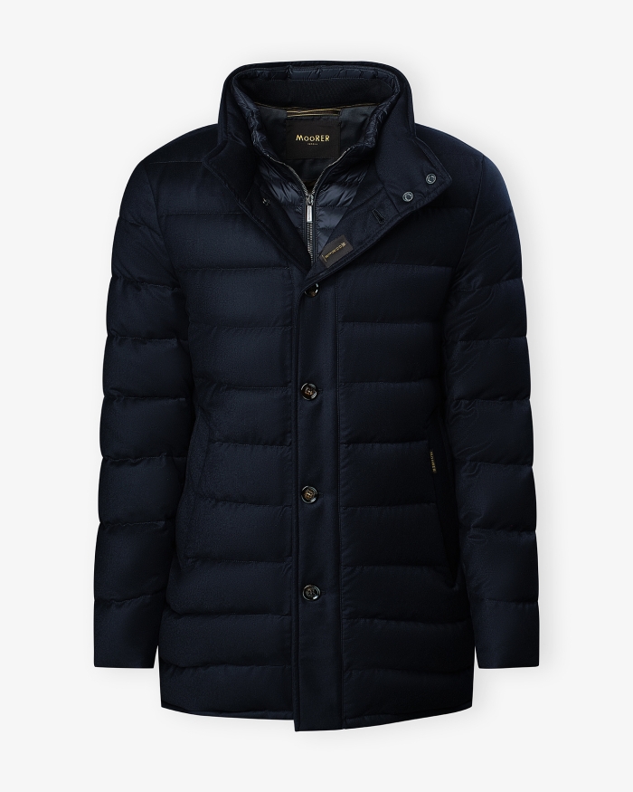 MOORER MooRER - Quilted parka - Wool cashmere - Navy