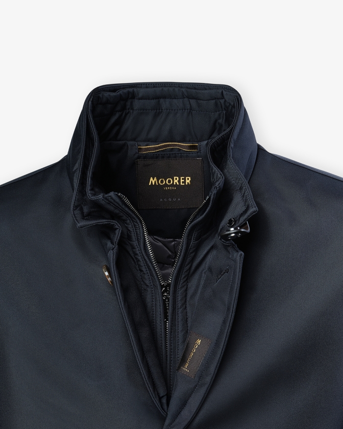 MOORER MooRER - Aquaproof padded overcoat - Navy