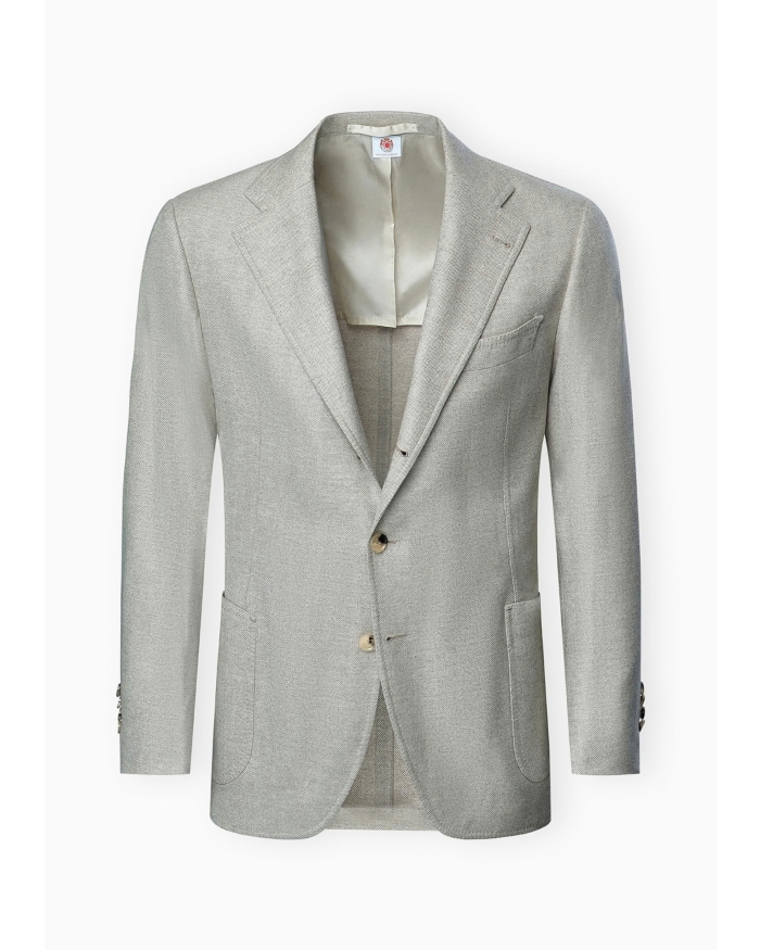 BORRELLI NAPOLI Borrelli Napoli - Herringbone jacket wool cashmere - Beige