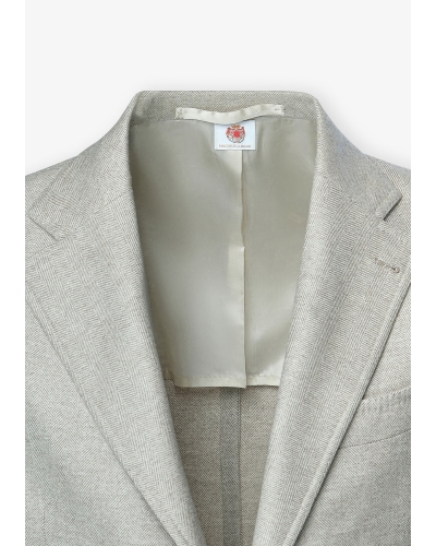 Borrelli Napoli - Herringbone jacket wool cashmere - Beige