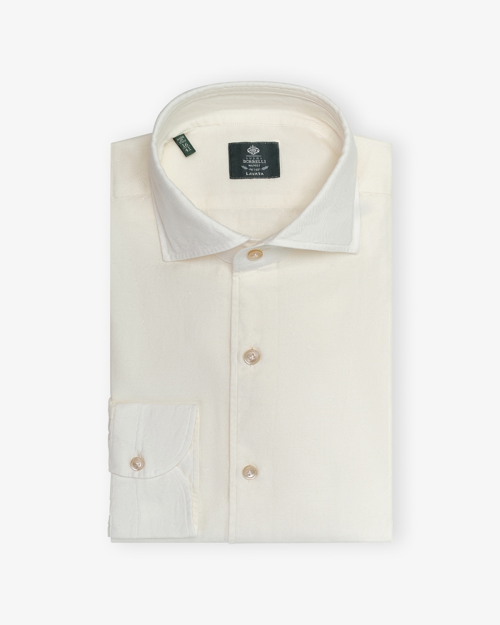 BORRELLI NAPOLI Borrelli Napoli - Shirt cotton cashmere - Cream