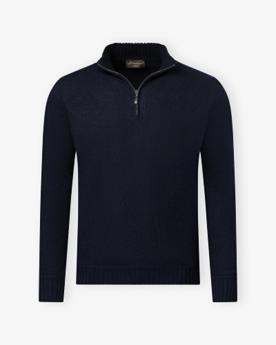 Doriani Cashmere - Half zip cashmere - Navy