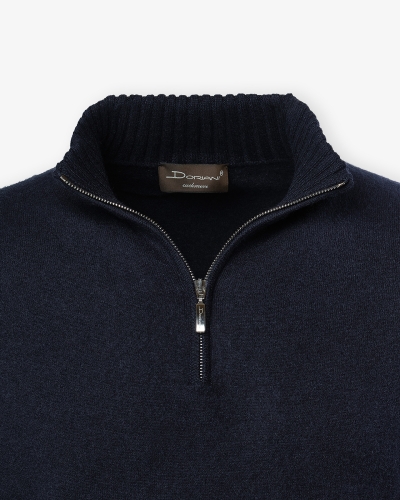 Doriani Cashmere - Half zip cashmere - Navy