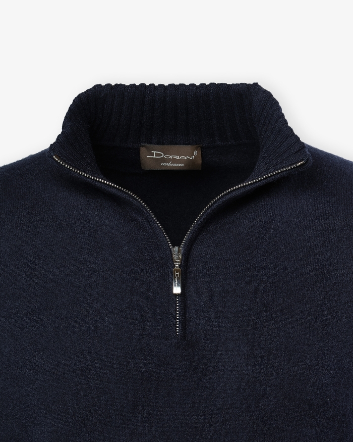 DORIANI CASHMERE Doriani Cashmere - Half zip cashmere - Navy