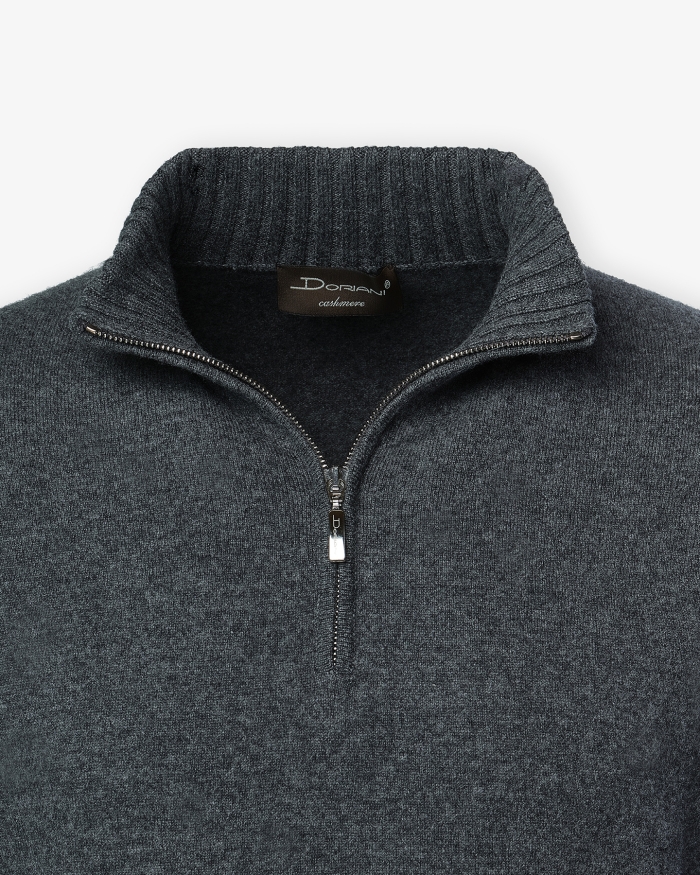 DORIANI CASHMERE Doriani Cashmere - Half zip cashmere - Grey