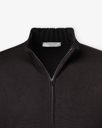 Fioroni - Full zip cashmere duvet - Brown