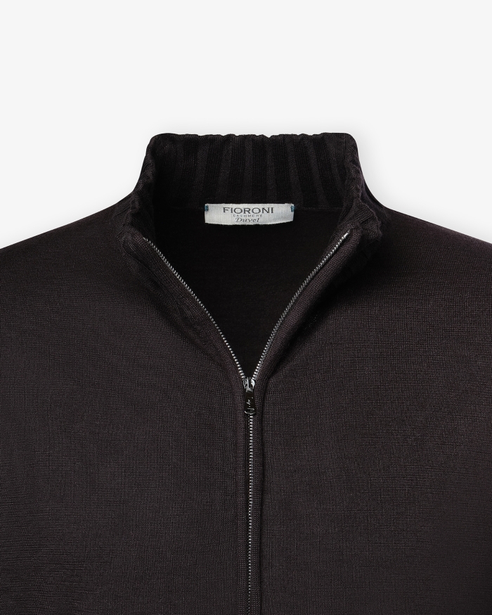 FIORONI Fioroni - Full zip cashmere duvet - Brown