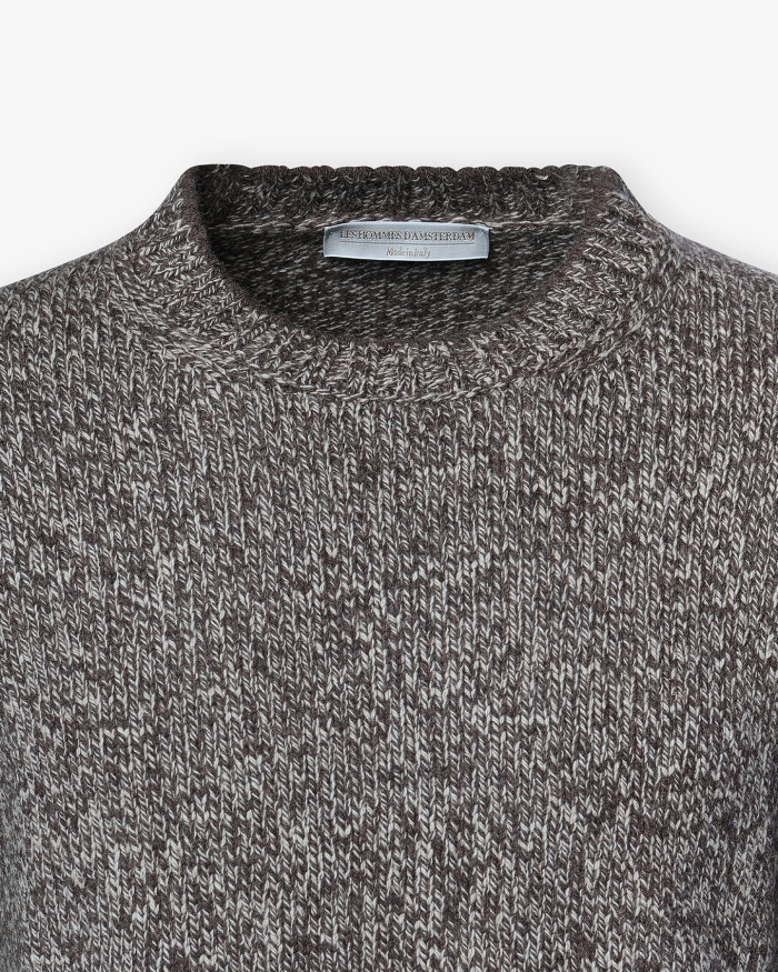 LES HOMMES D'AMSTERDAM LHDA - Round neck virgin wool - Brown
