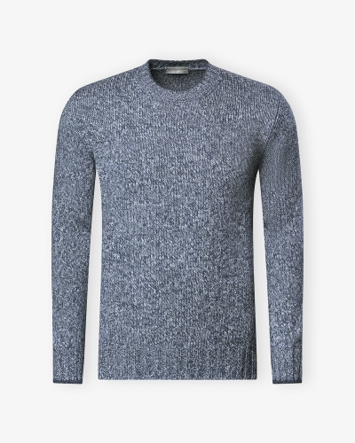 LHDA - Round neck virgin wool - Blue melange
