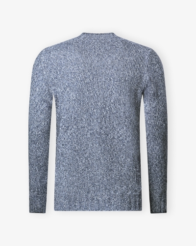LHDA - Round neck virgin wool - Blue melange