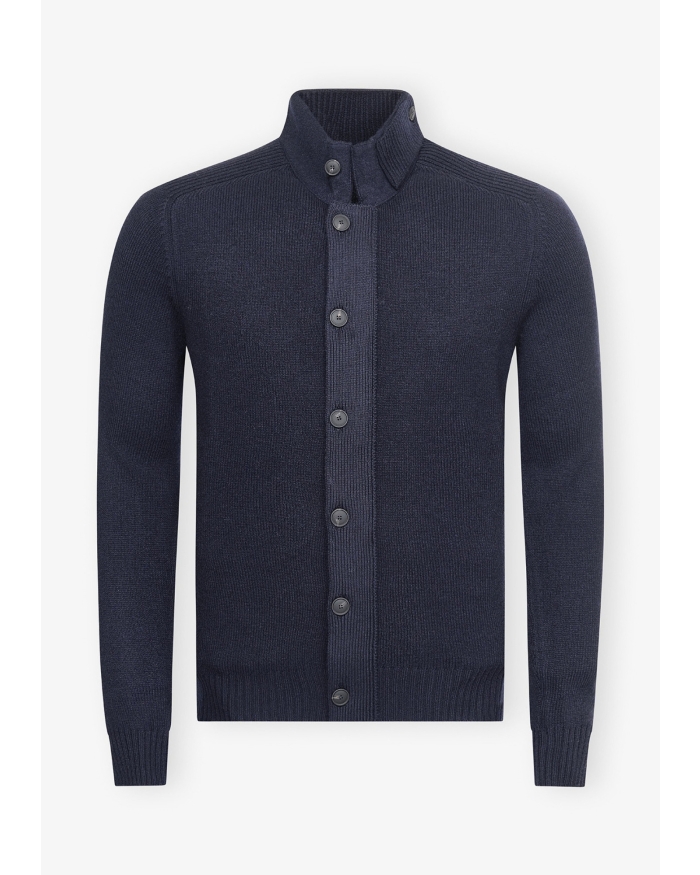 LES HOMMES D'AMSTERDAM LHDA - Vest zipper and buttons - Navy