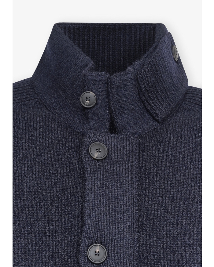LES HOMMES D'AMSTERDAM LHDA - Vest zipper and buttons - Navy