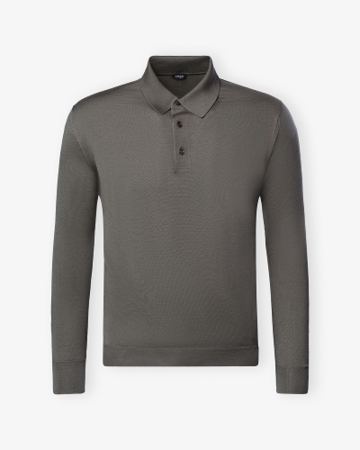 Kiton - Polo long sleeve cashmere silk - Geige